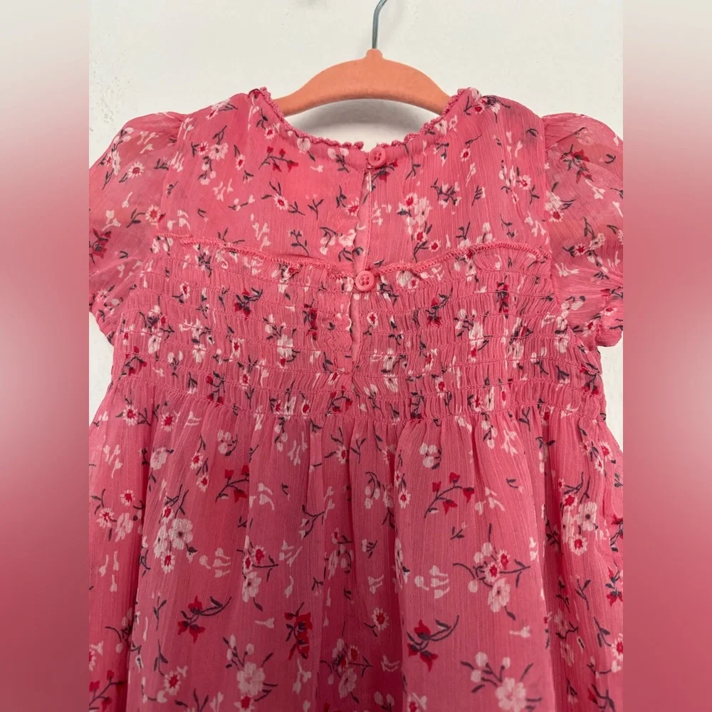 BABY GAP FLORAL PINK GIRLS DRESS SZ 6-12 MONTH